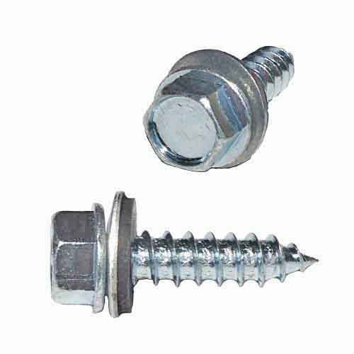 HSH10112 #10 X 1-1/2" HWH Sheeting, Tapping Screw, Type A, w/ Bonded Washer, Zinc